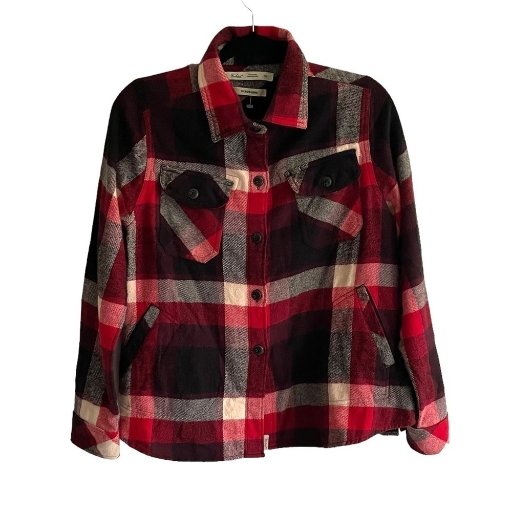Woolrich Red Black Plaid Cotton Flannel Button Front Shirt Medium